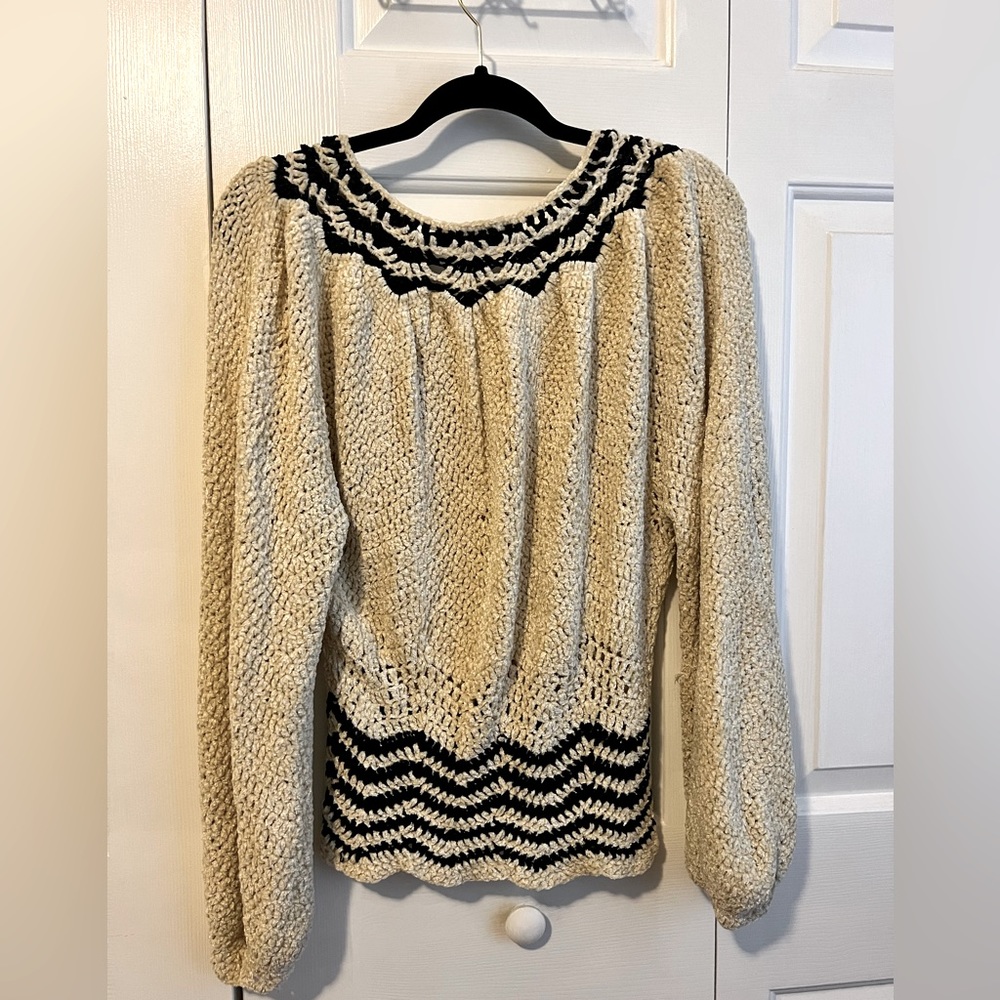 Vintage 1980s hand made ribbon sweater. Ladies small